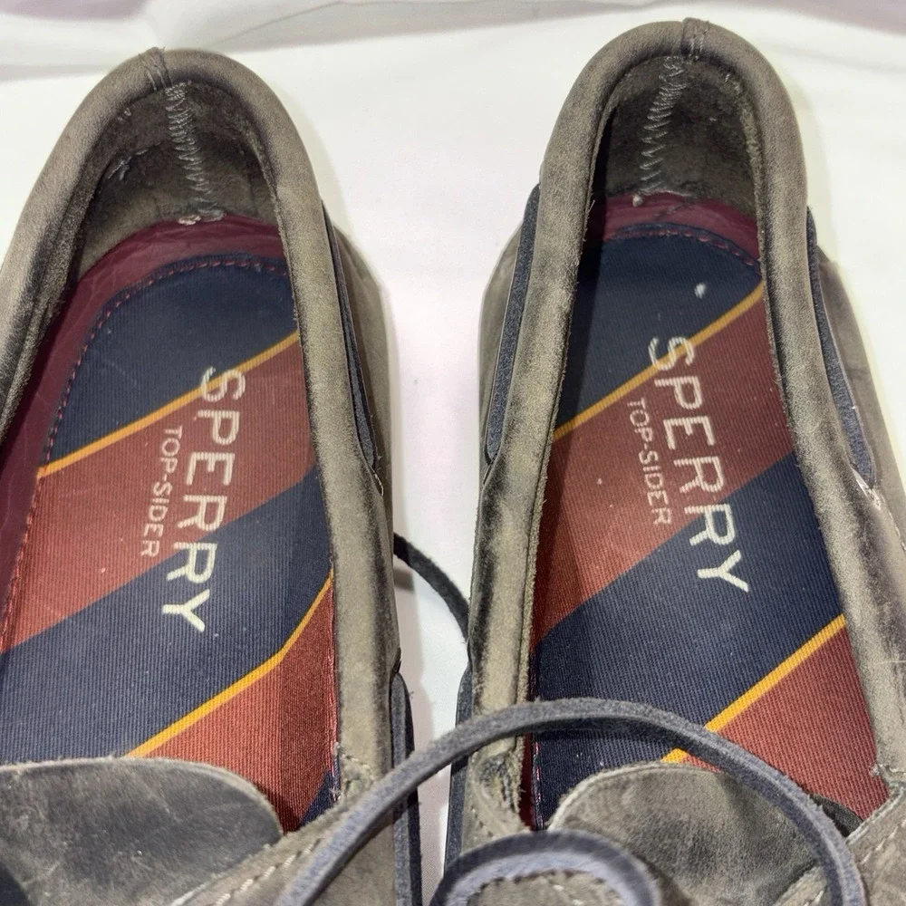 Sperry Top Sider A/O 2 Eye Boat Shoes Leather Men 11M Casual Preppy Gucci Stripe